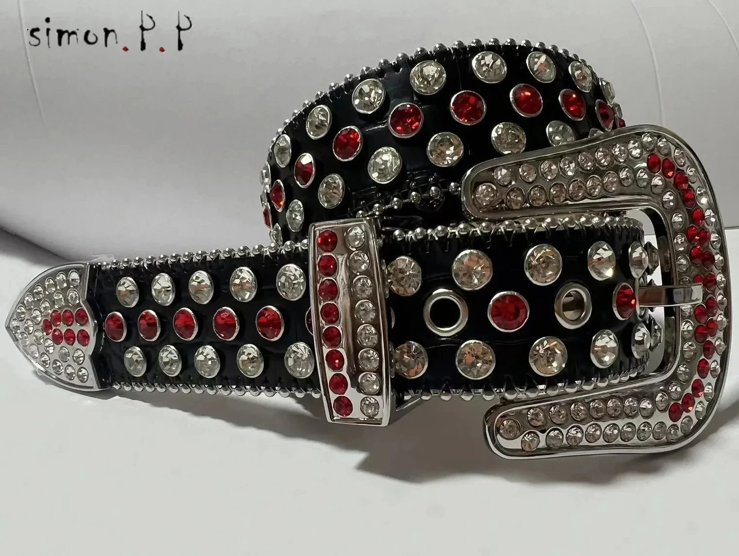 Red Designer Bb Belt Simon Belts for Men Women Belt Black Waistband Multicolour with Bling Rhinestones As Gift 5D2