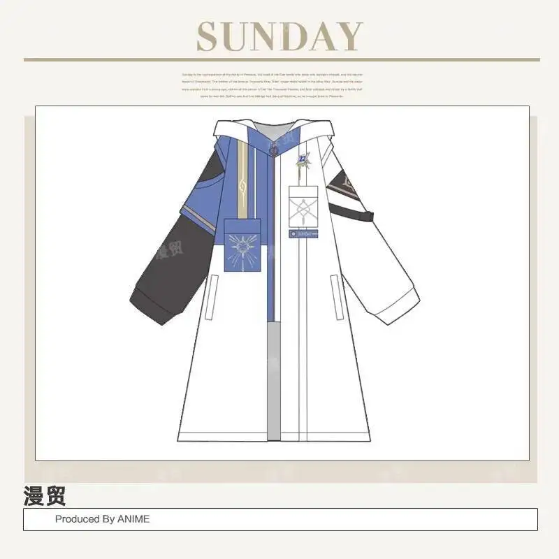Honkai: Star Rail Cosplay Sunday Donna Uomo Top ampio T-shirt a maniche corte Pantaloncini Trench Felpe con cappuccio Costumi di carnevale