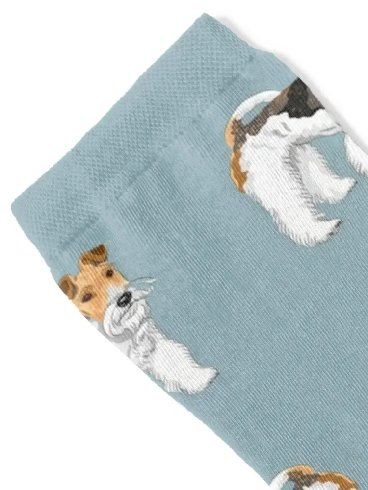 Retro Wire Haired Fox Terrier Design Socks hiphop shoes Women's Socks Men's