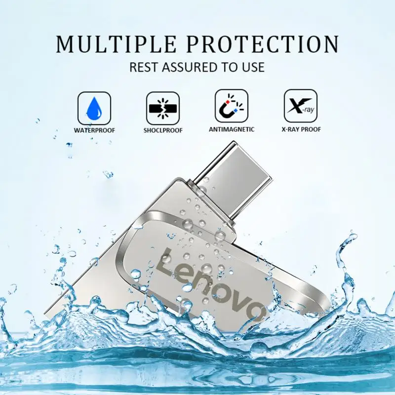 레노버 정품 USB 플래시 드라이브, USB 3.0 방수, 고속 USB 스틱, 휴대용 SSD, 512GB, 금속 펜드라이브, U 디스크, USB 메모리