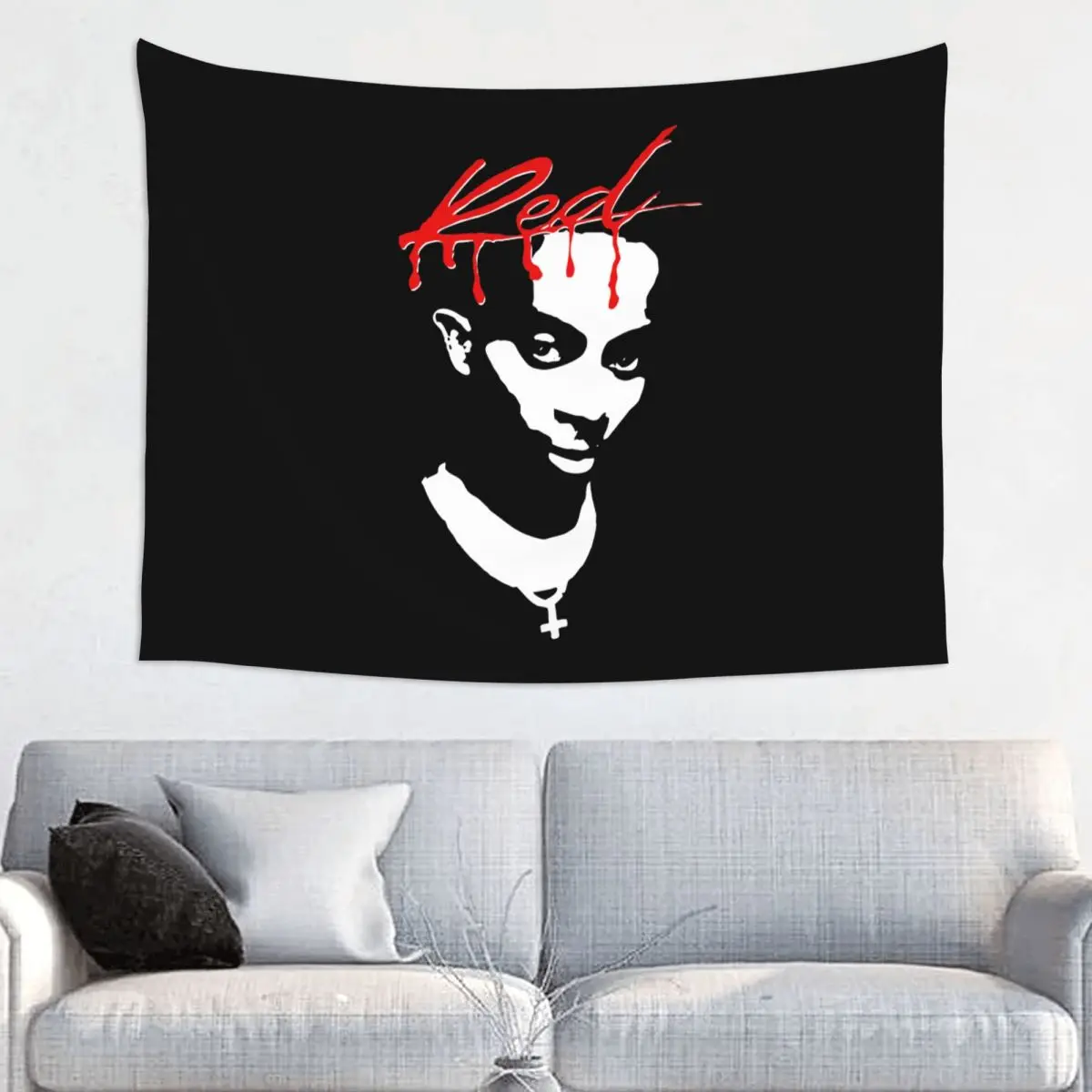 Playboi Carti Music Album Red Tapestry Wall Hanging Hippie Wall Tapestry 90s Rap Hip Hop INS Decoration Wall Decor Tapiz