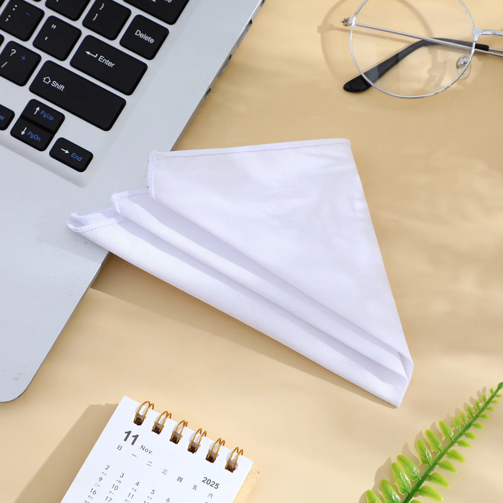 1pc Cotton Handkerchief White Square Pocket Towel For Men Multi-Function Sweat-Absorbent Handkerchief Lightweight Simple Elegant