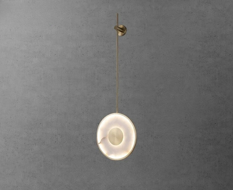 

Natural, marble all copper wall lamp, bedroom study lamp