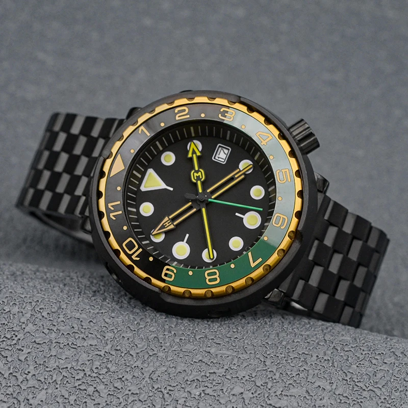 Reloj mecánico automático de buceo para hombre, caja NH35 de 28,5mm, esfera de atún enlatado, luminoso, resistente al agua 30ATM, movimiento NH35 NH36