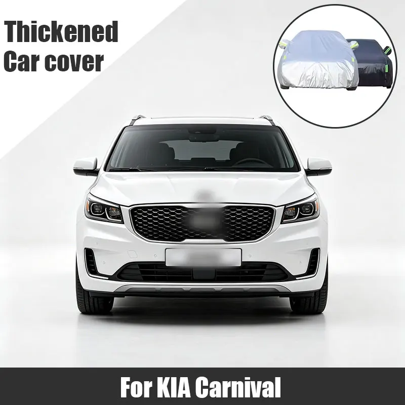 

For KIA Carnival Full Car Cover Side Zipper Design Waterproof Dustproof Sun Protection Outdoor Vehicle Cover