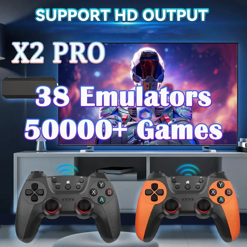 

Новая игровая приставка Game Stick X2 PRO с 48 эмуляторами, 64 ГБ/128 ГБ, 40000+ ретро-игр, 4K HD, для дома, для 2 игроков, подарок