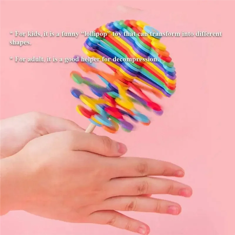 N03R-bois Spin Lollipop Fidget - Décompression éducative sensorielle - Soulagement de l'anxiété et du stress, un durable