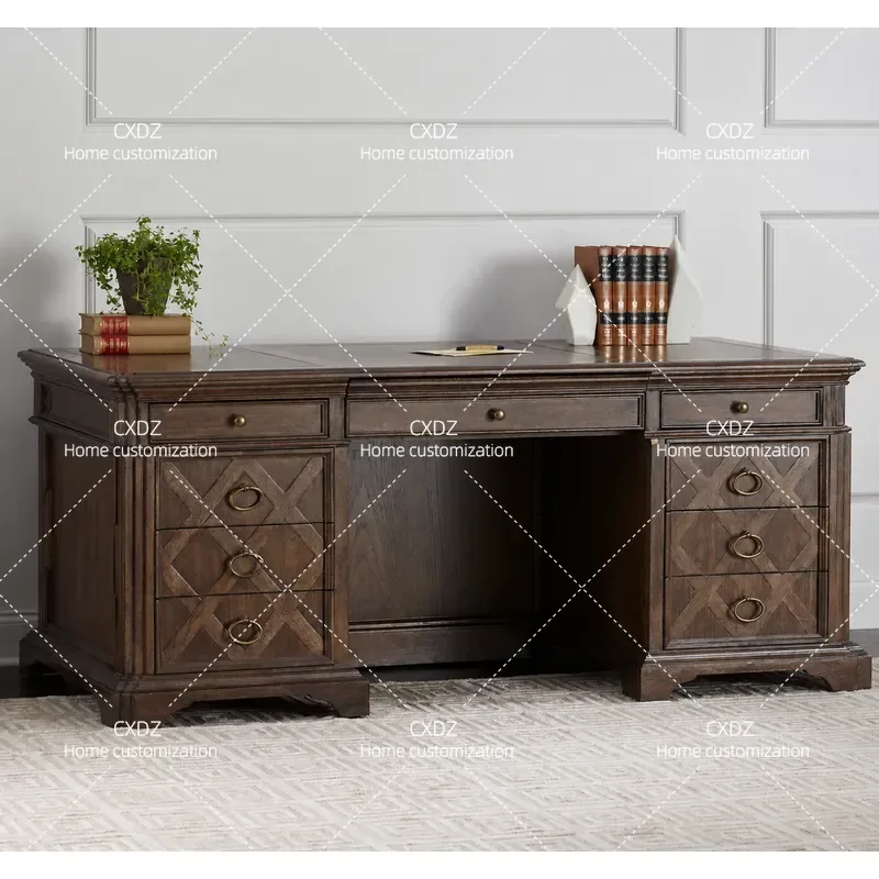 Classical Retro All Solid Wood Study Desk Writing Computer Table Custom Made