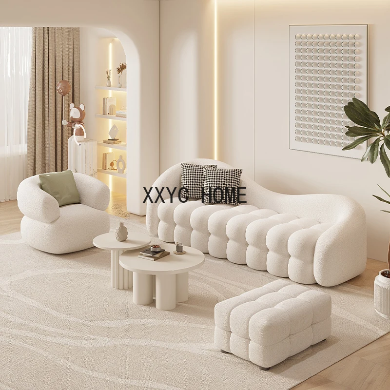 

Cozy Modern Sofa Chair Soft Nordic Simple White Reading Plush Puffs Sofa Love Seat Designer Divani Da Soggiorno Furniture Couch