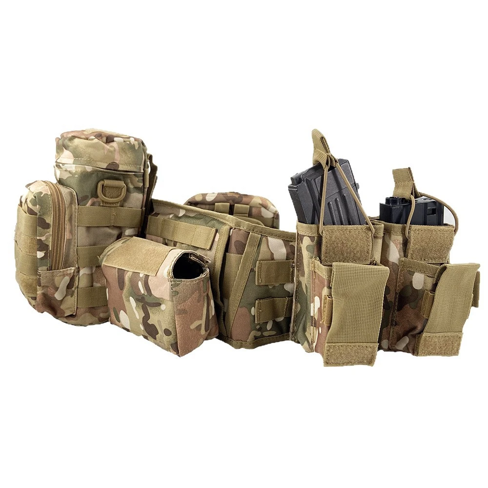 

Уличная тактическая поясная сумка MOLLE Комбинированный поясной комплект, многофункциональный портативный комплект для хранения снаряжения из пяти предметов