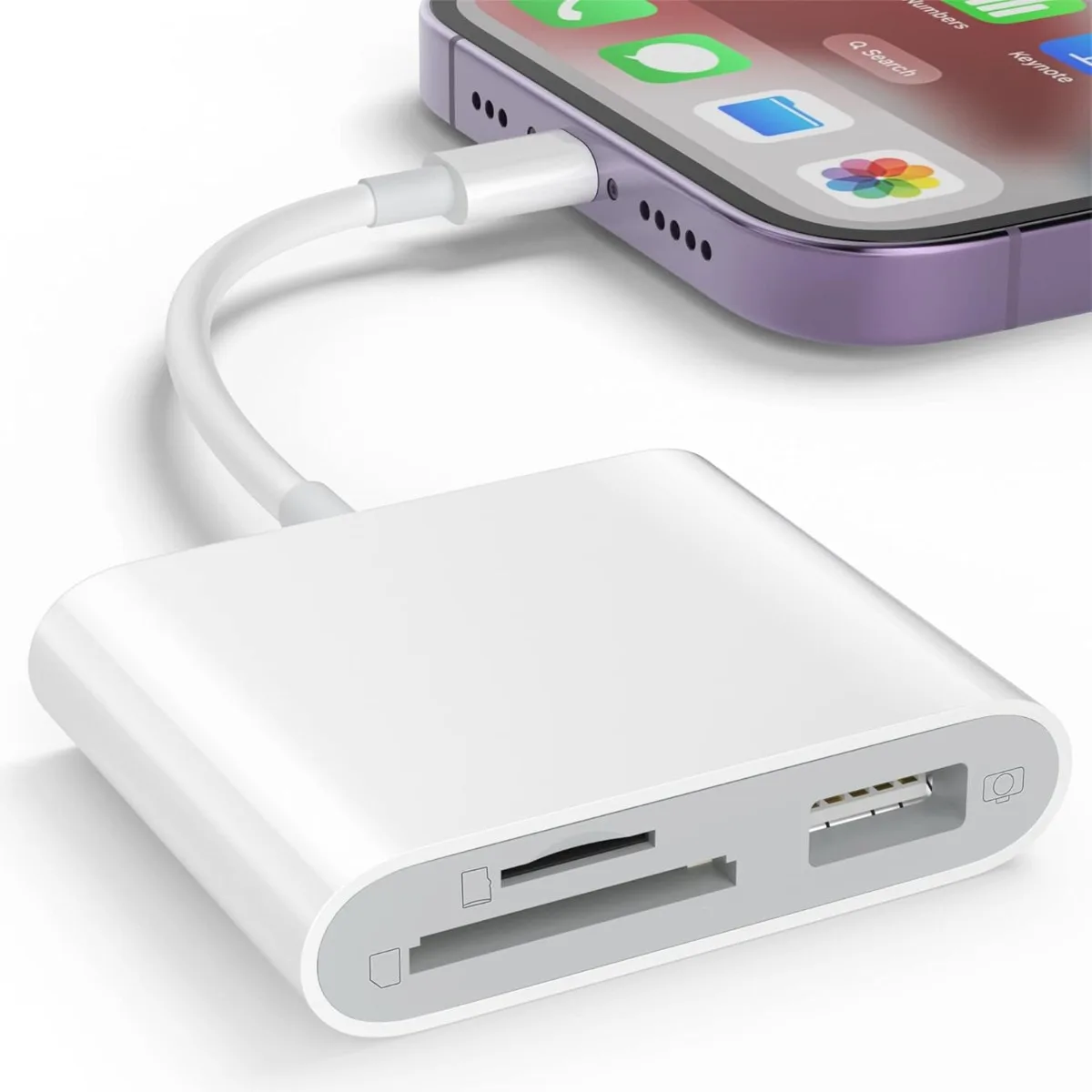 

SD Card Reader for iPhone, Memory Card Reader with USB Camera Play Trail Game Camera Viewer SD and TF Card MicroSD Card