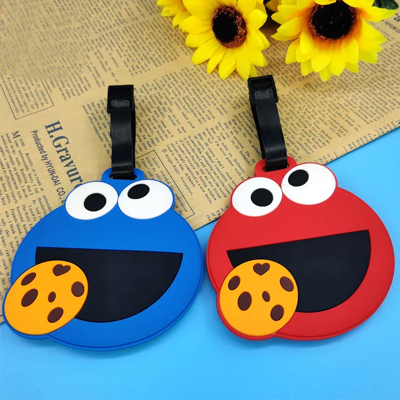 Cartoon Anime Blue & Red Luggage Tag Silica Gel Suitcase ID Addres Holder Women Men Baggage Boarding Tag Portable Label