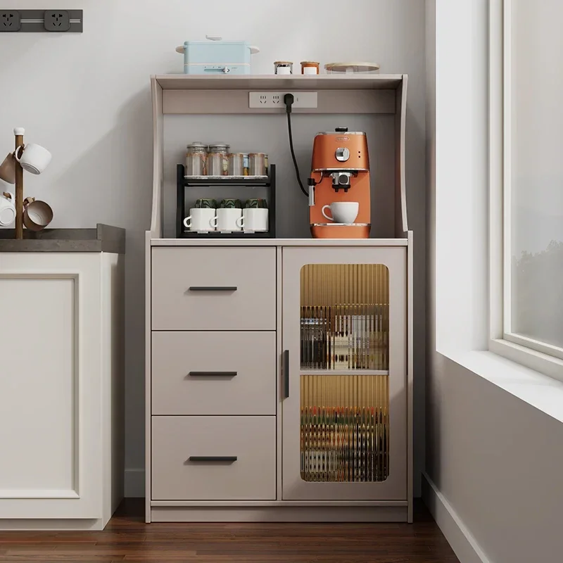 Y Sideboard with Rock Slab Floor-Standing Integrated Socket Modern Minimalist Small Apartment Storage Tea Cabinet