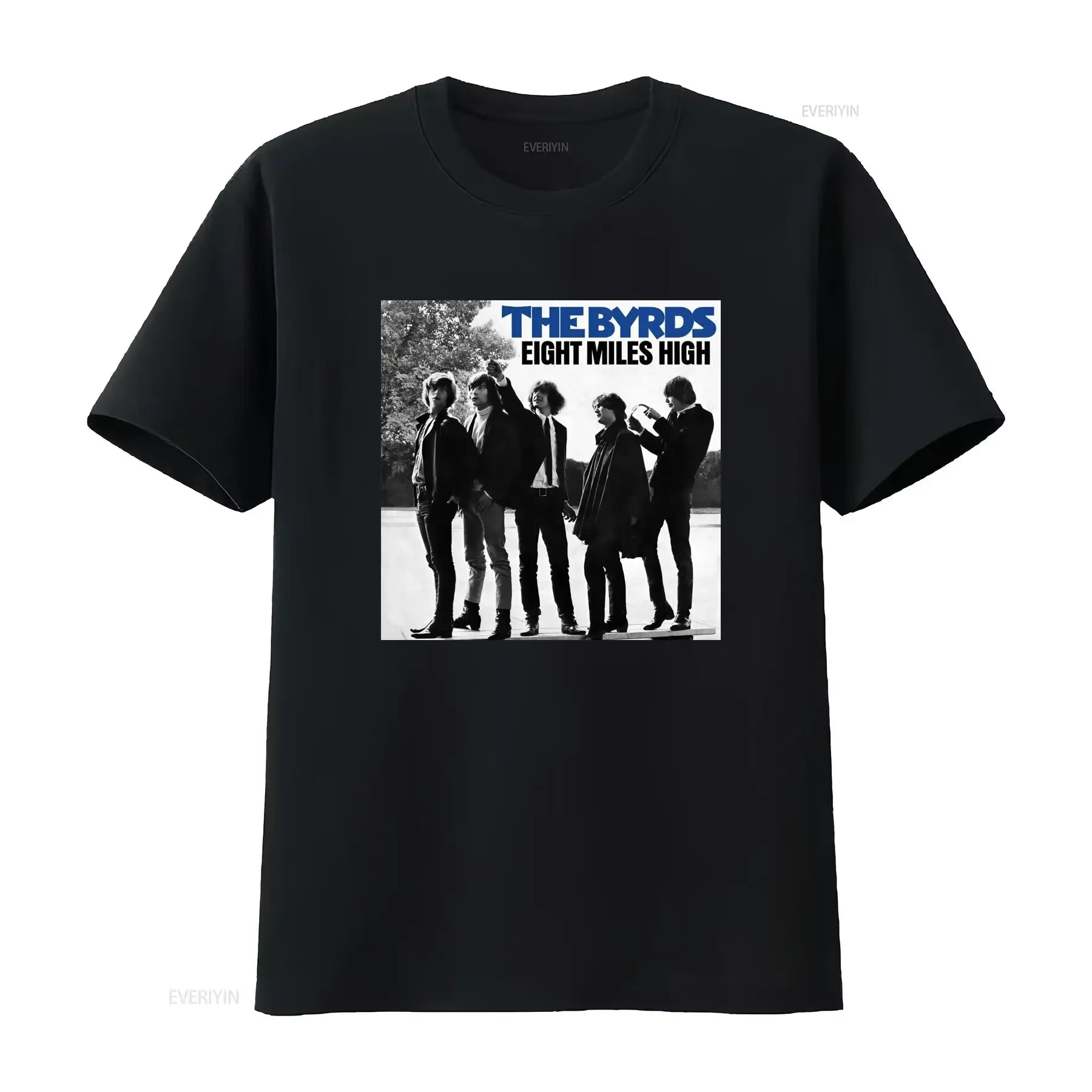 New Vintage THE BYRDS EIGHT MILES HIGH Band T Shirt for Fans S 5XL NW02_326 vintage Washed homme fashion Top For Everyday Wear