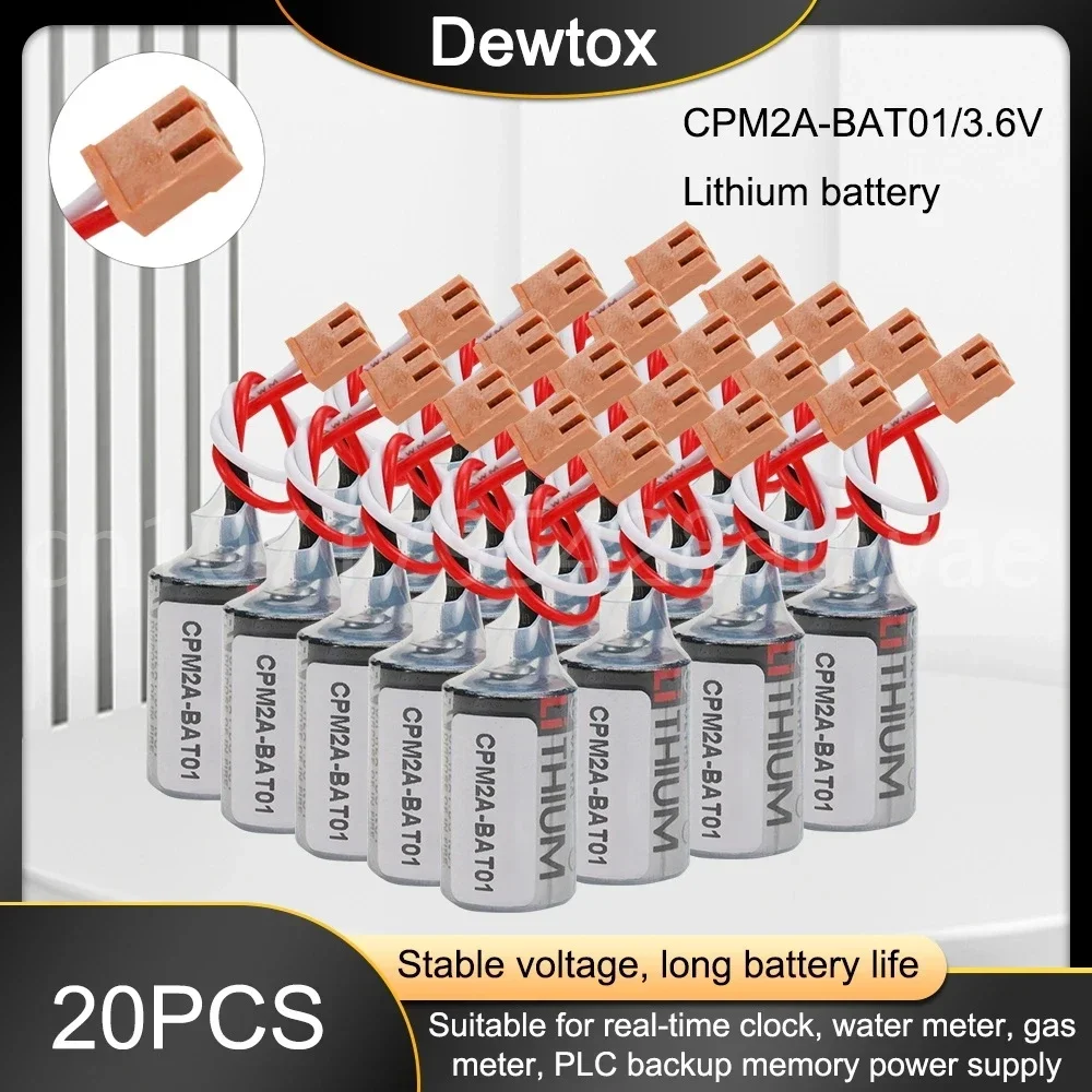 

20PCS Original New Battery JZSP-BAT01 ER3V 3.6V JZSP-BAT01 Lithium Battery PLC Industrial Control CNC Lathe Brown Plug