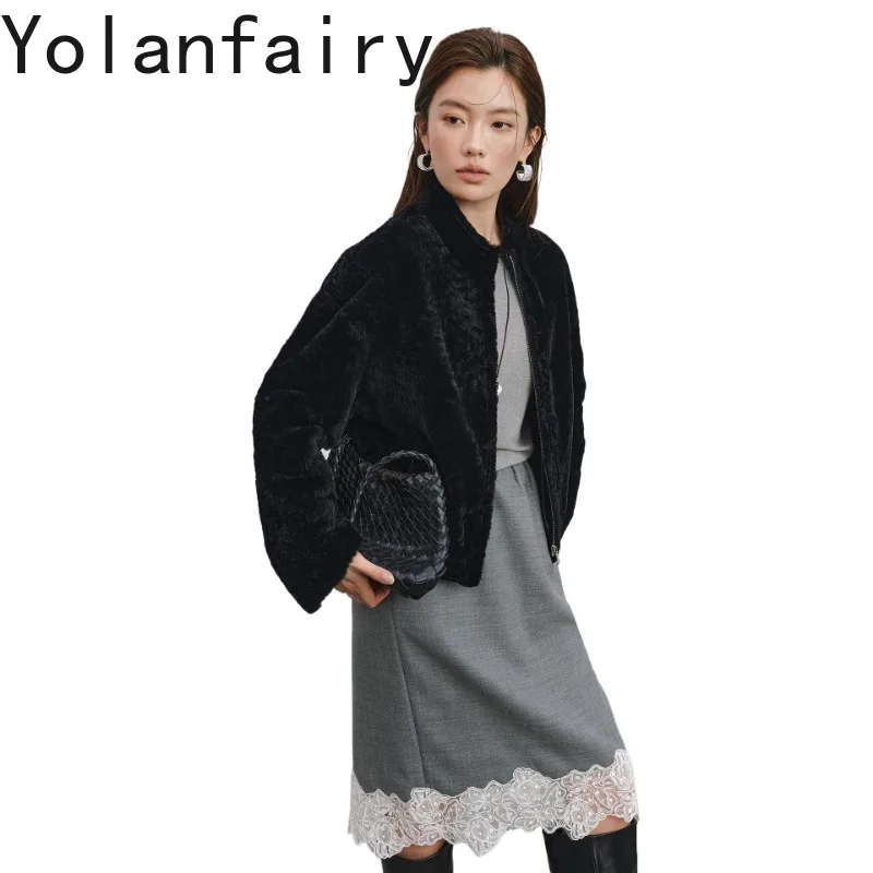 YOLANFAIRY High-end 100% Real Fur Coats Women Luxury Winter Merino Sheepskin Shearling Natural Fur Jacket Genuine Coat 2026