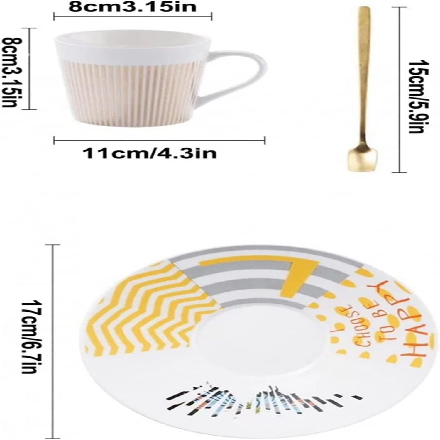 Perfect gift for coffee aficionados - Exquisite and thoughtful ceramic coffee cup and saucer set with whimsical anamorphic horse