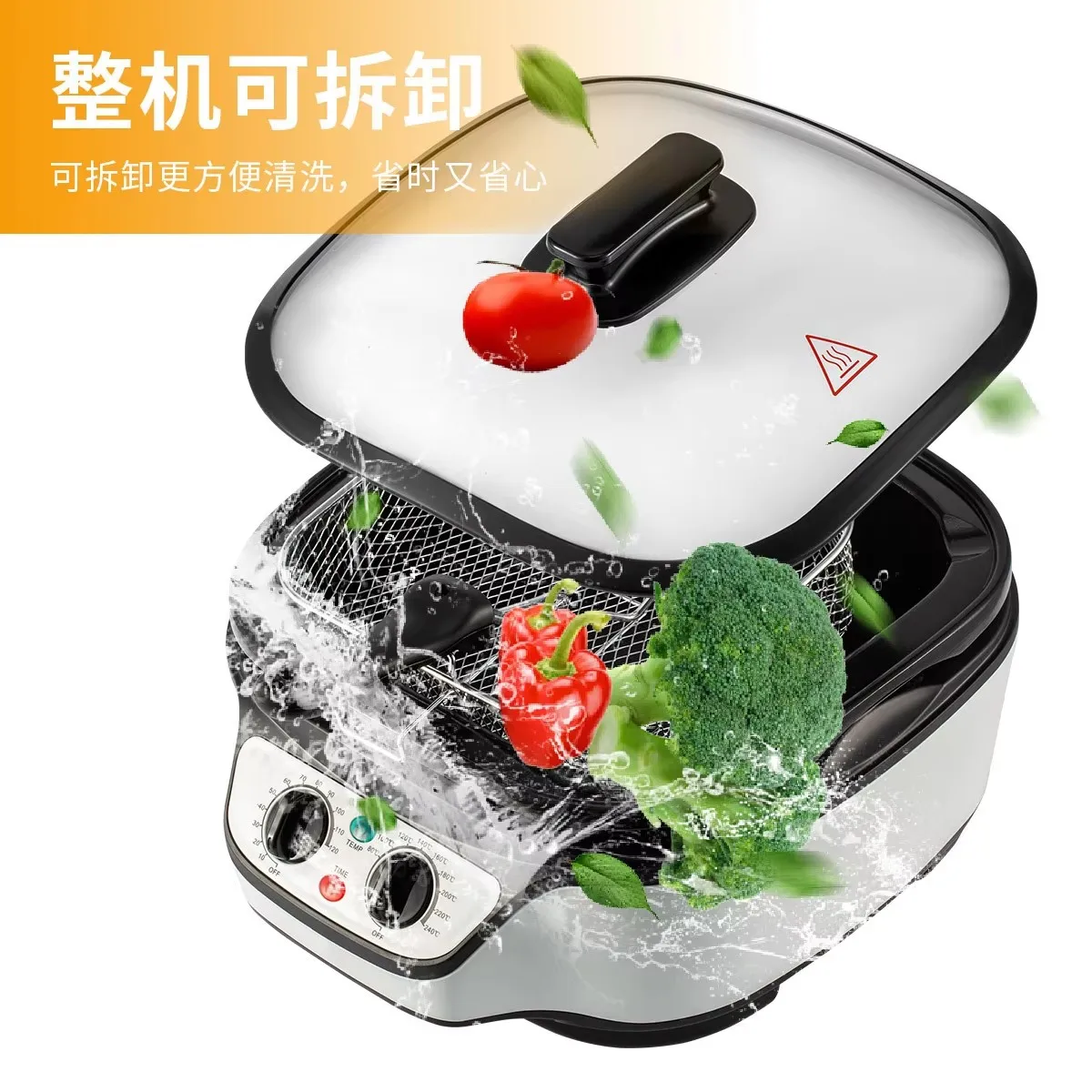 Deep Air Cooker Fryer Zogift คุณภาพสูงดิจิตอลหม้อ High-power 1500w ปรับอุณหภูมิควบคุมทําความสะอาดง่ายสําหรับครอบครัว