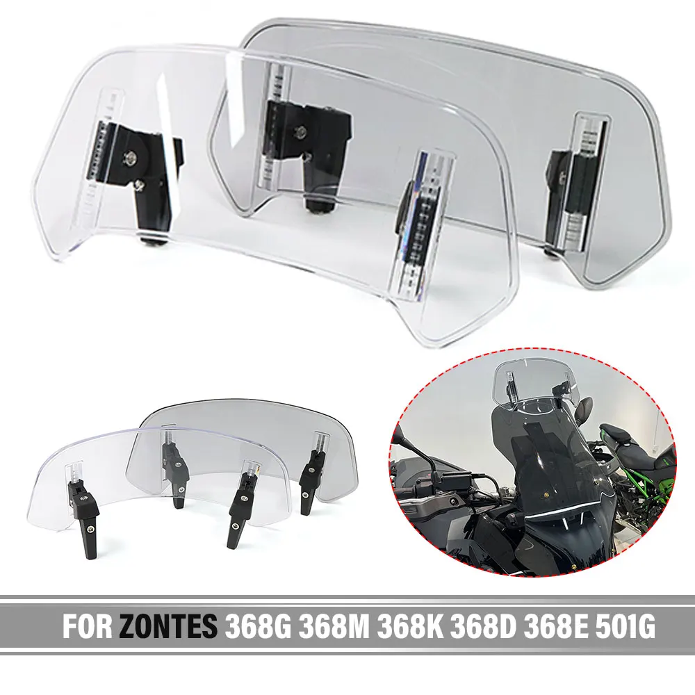 PER ZONTES 368G 368 G 368M 368K 368D 368E 501G Moto Parabrezza Estensione Spoiler Regolabile Morsetto-On Parabrezza Deflettore