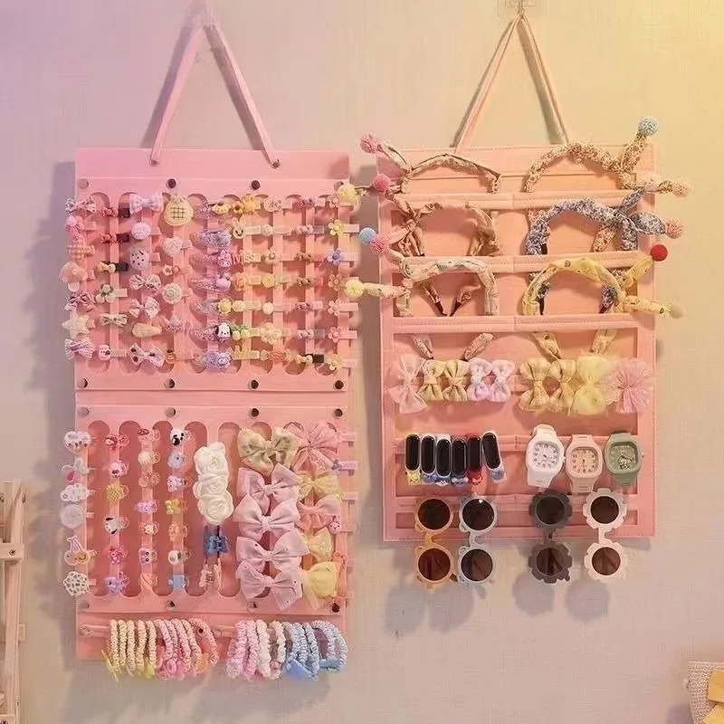 Felt Jewelry Storage Bag for Women's Hair Clips Hair Rings Headwear Felt Wall-mounted Hair Band Organizing Jewelry Display Stand