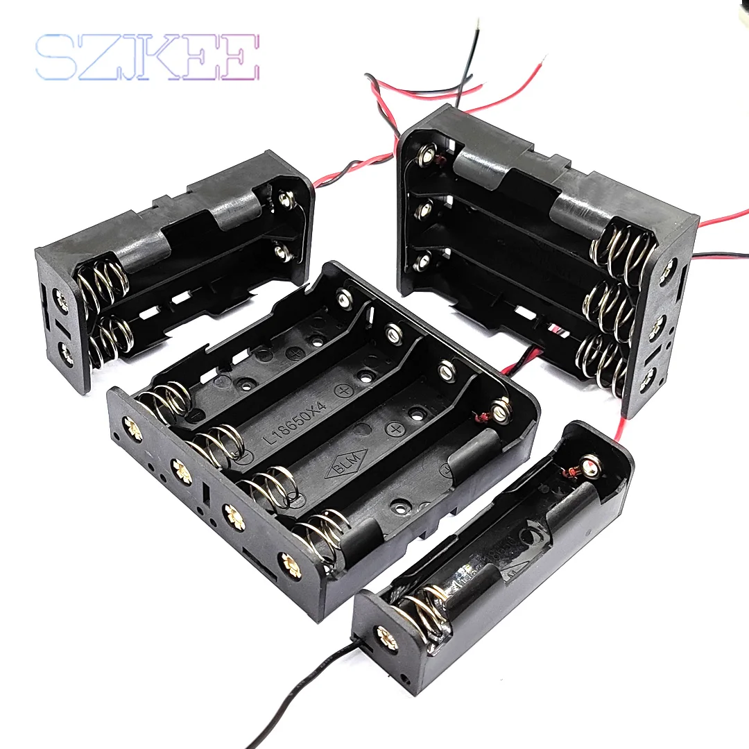 18650 Parallel Battery Holder Lengthened 18650 Power Bank Cases 18650 Battery Box Storage Box 18650 Case1/ 2/3/4 SLots 3.7V DIY