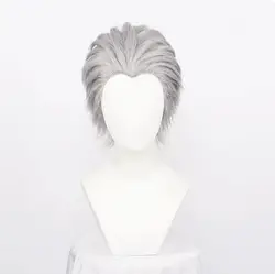 Men's Synthetic  Cosplay Wig Short Silver Grey Slicked-back Hair Heat Resistant Hair Wig + Wig Cap