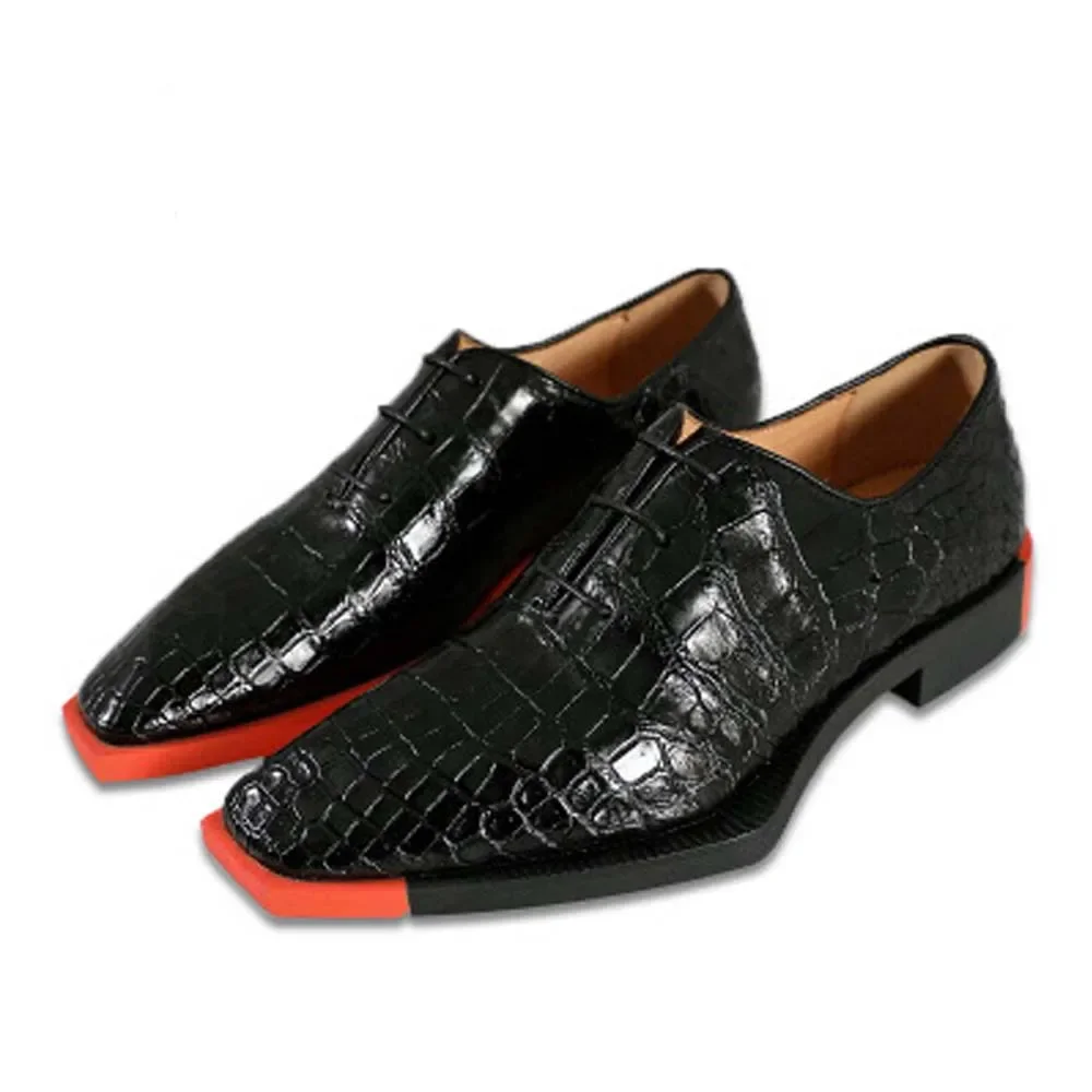 tianxin British  Men crocodile Leather shoes  Single shoes  rubber  non-slip sole  wear-resisting  bottoms  men Dress shoes