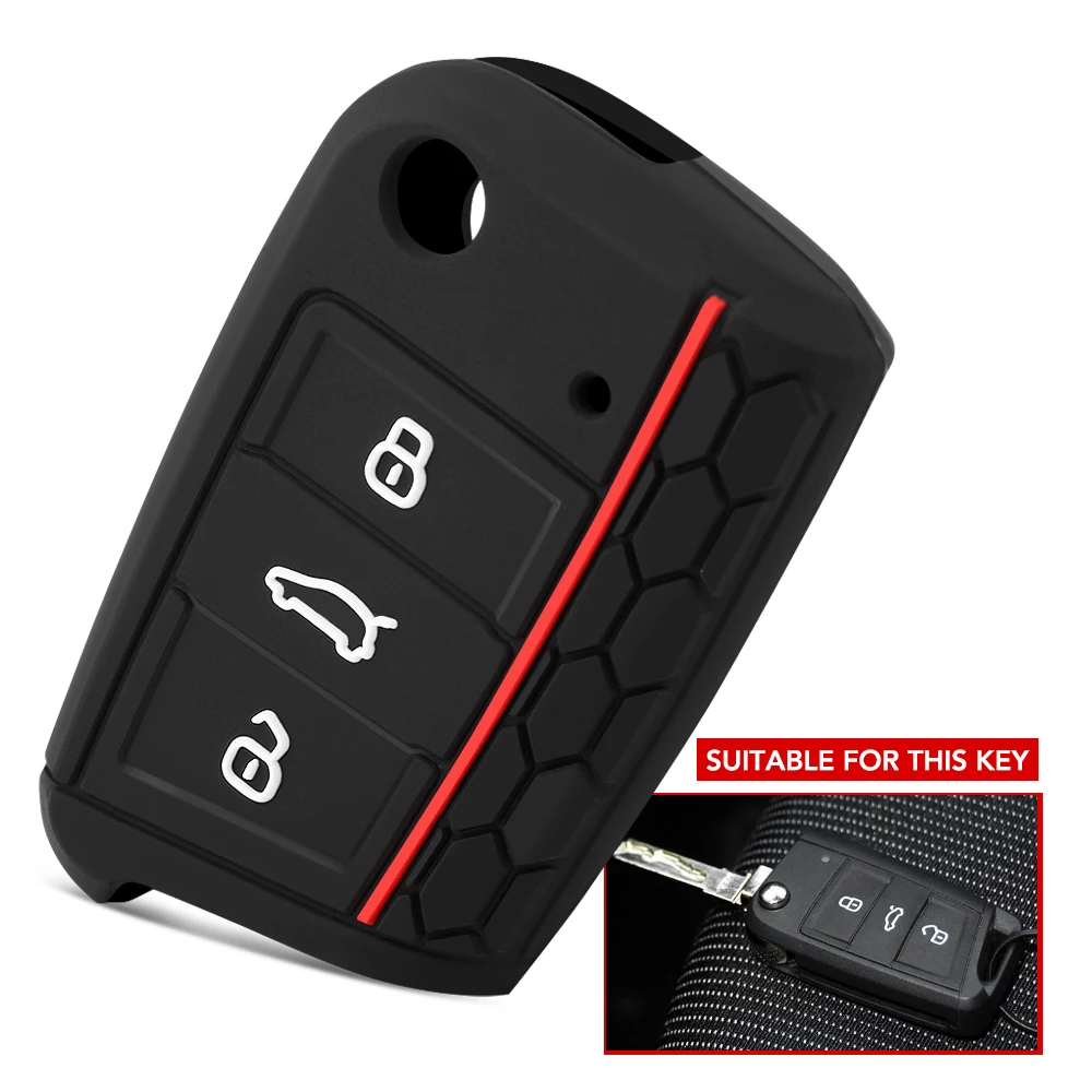 Car Key Cover Case Silicone Shell For VW Golf 7 MK7 VII Tiguan MK2 Polo Skoda Octavia A7 Kodiaq Seat Ateca Leon image 2