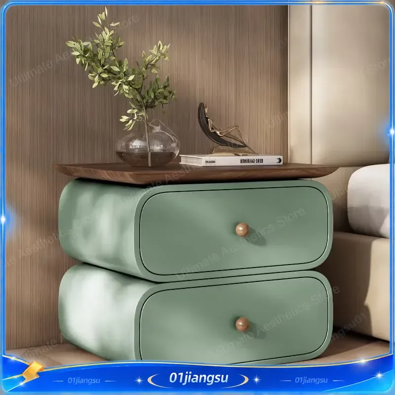 Modern Minimalist Bedside Table Luxury Aesthetic Nightstand Elegant Bedroom Furniture Storage Side Table Trendy Home Decor