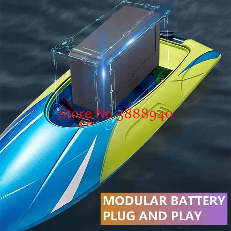 Smart Alarm High Speed Remote Control Speedboat Dual Motor Sealing Waterproof LED Lighting MINI Recharge RC Boat Kids Model Toy