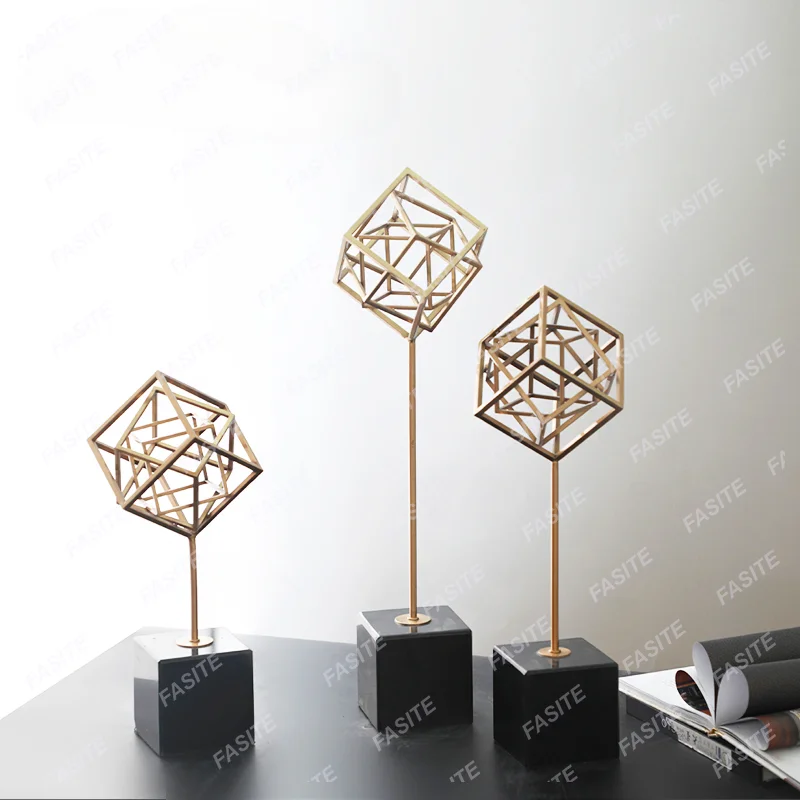 

Model room, hotel, club, metal geometric decoration, study, home, living room, dining room decoration, creative decoration