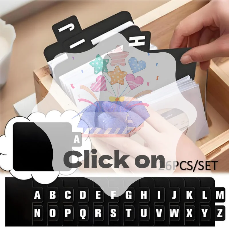 26pcs CD/DVD/Vinyl Record Organizer Dividers A-Z Alphabet File Storage Separator For Music Albums, Office, Home, Space-Saving