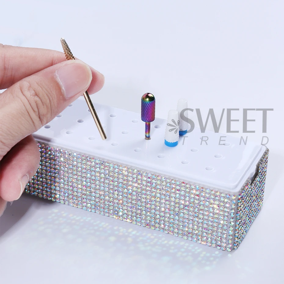 Caja de almacenamiento de brocas para uñas, 30 agujeros, soporte para fresa de manicura, soporte de exhibición para taladro de uñas, estante de exhibición, herramientas de accesorios para uñas