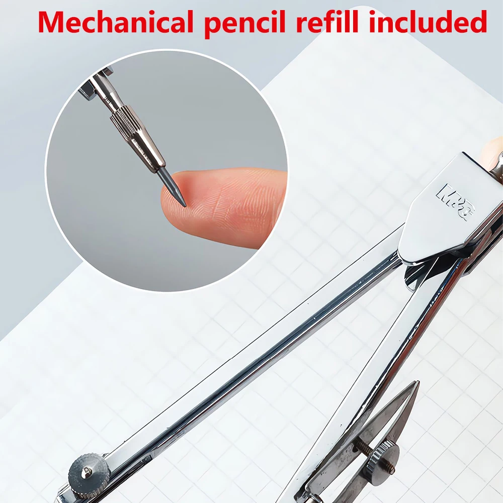 M&G Metal Compass Set Drafting Compass with Replacement Refill for Students Exam Drawing Tools 2 Pcs/4Pcs Set