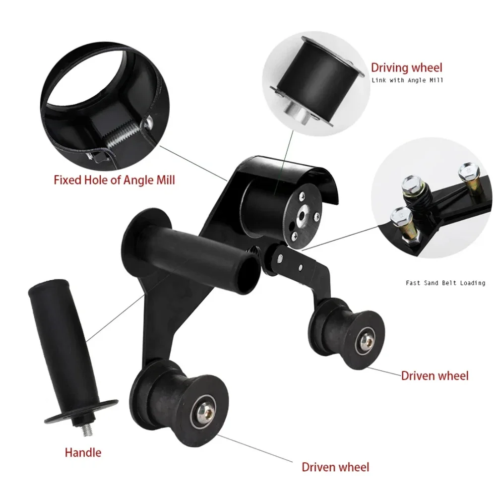 M10/M14 Iron Angle Grinder Sanding Belt Adapter Accessories of Sanding Machine Grinding Polishing Machine with 5pcs Sanding Belt