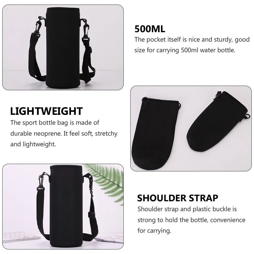 

Lightweight Insulated Water Bottle Carrier Bag Portable Neoprene Sleeve 750ml Adjustable Shoulder Strap for Outdoors