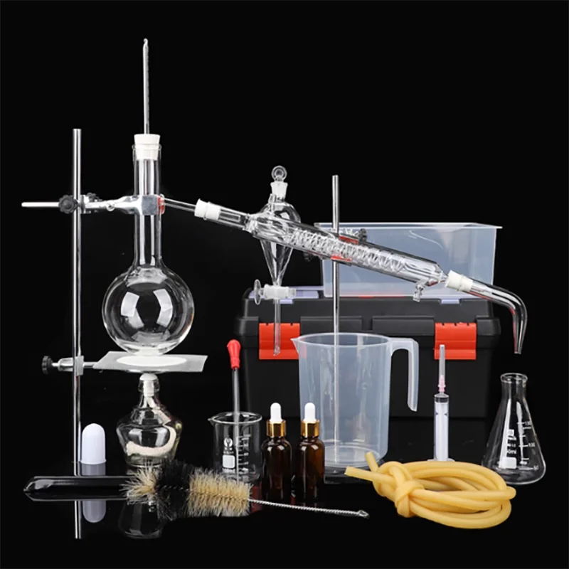 

Complete set of distillation equipment essential oil distillation extraction equipment snake-shaped distillation condenser tube