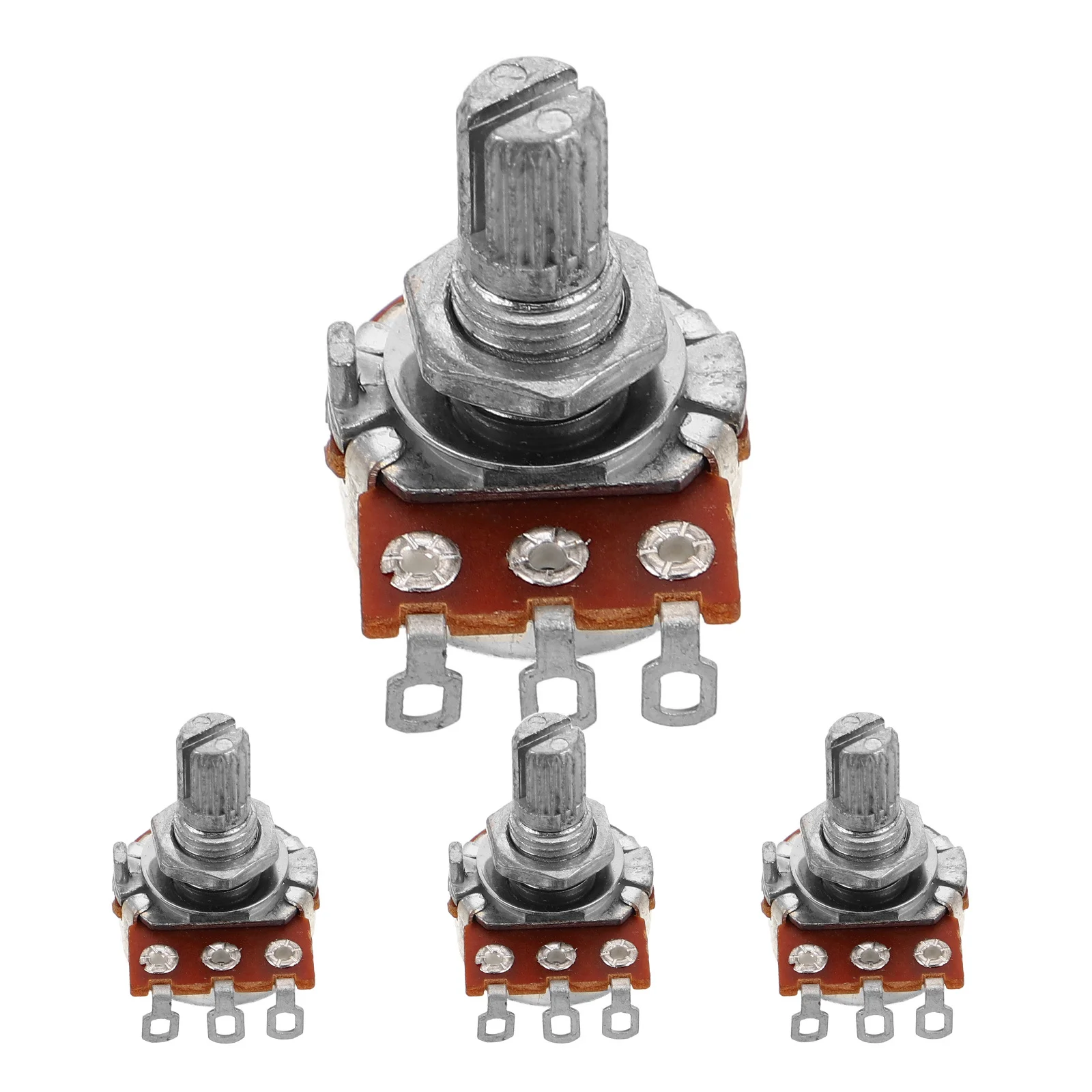

4Pcs Guitar Potentiometers A250k Audio Taper Short Brass Shaft Knobs for Electric Guitar Bass Volume Tone Adjustment