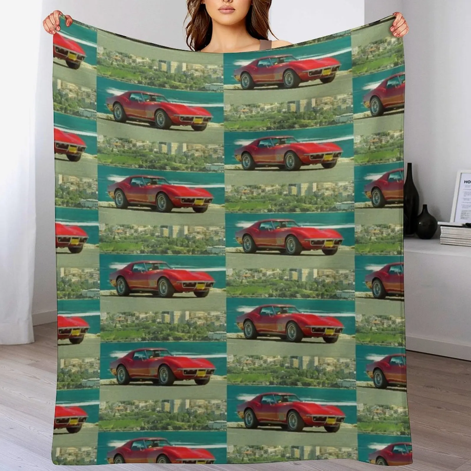 

Corvette by the Ocean Throw Blanket Luxurious Soft Fuzzy Blanket for Sofa Bed