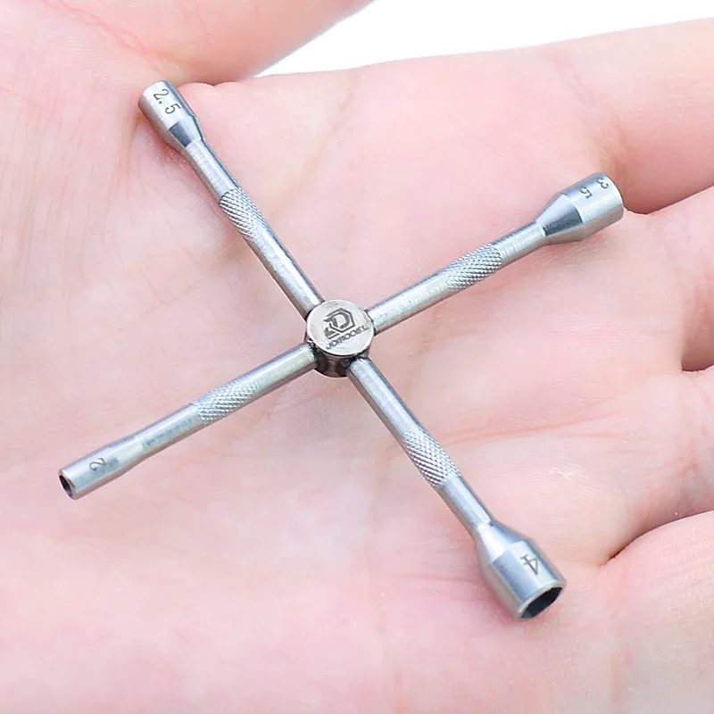 �y�Z�[�����zJDMODEL Stainless Steel Cross Sleeve 2.0/2.5/3.0/4.0mm External Hexagonal Screwdriver for Tamiya RC Dump Truck Scania Car Tool