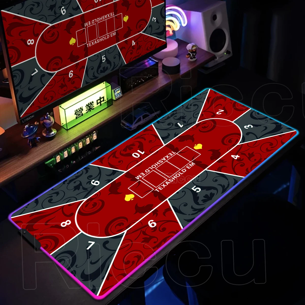 Texas Poker Mat XXL Rubber Tablecloth Nonslip Game Layout Mat Tabletop Holdem Mats For Home Entertainment Board Game Rgb Carpet