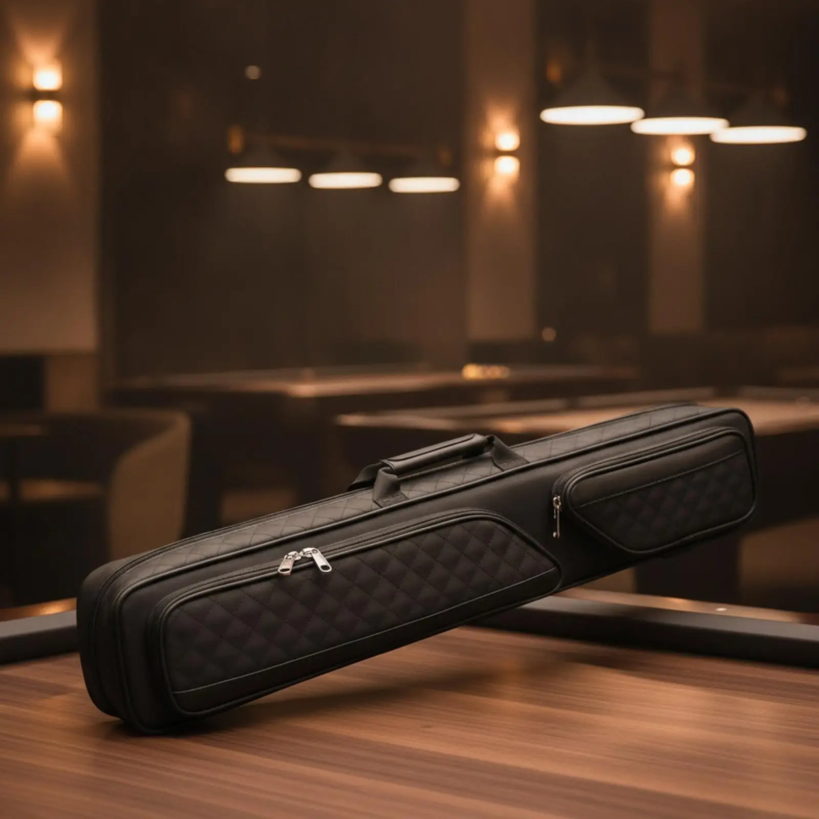 Durable Billiard Cue Carrier Bag 900D PVC with Rounded Edge Padding for Pool Stick Protection Snooker Cue Storage Pouch