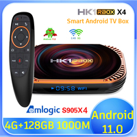 HK1 RBOX X4 Smart 1000M LAN TV Box Android 11 Amlogic S905X4 4G 64G 128G 5G Dual Wifi 4K 8K AV1 BT Media Player Set Top Box