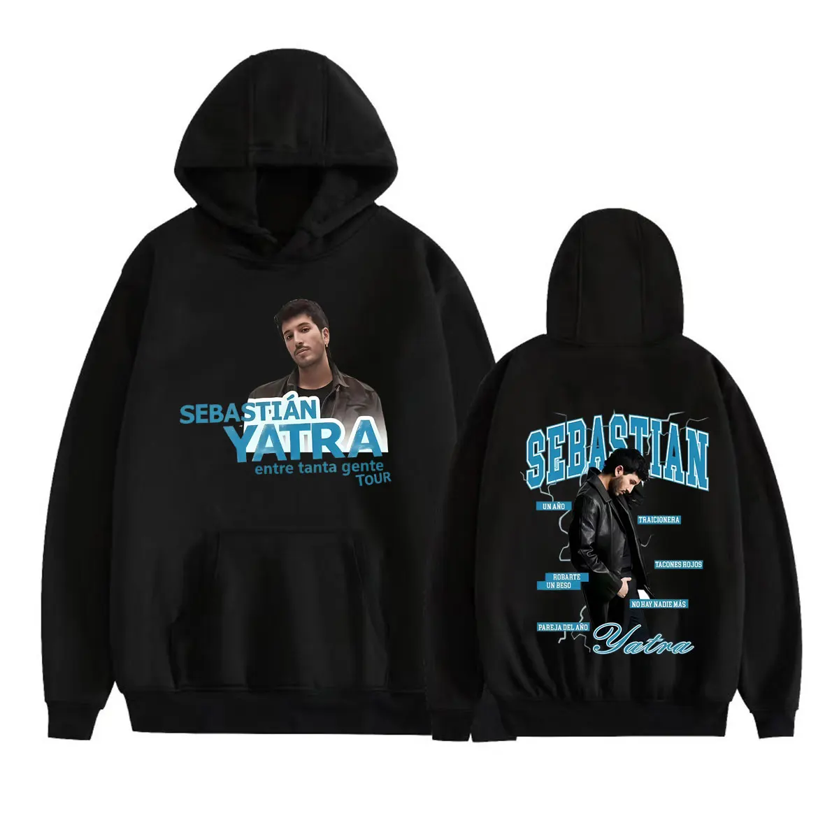 Sudadera con Capucha Sebastian Yatra Entre Tanta Gente Tour 2026, Ropa para Hombre, Tendencia de Moda, Sudaderas Modernas para Hombre, Sudaderas Cómodas de Manga Larga