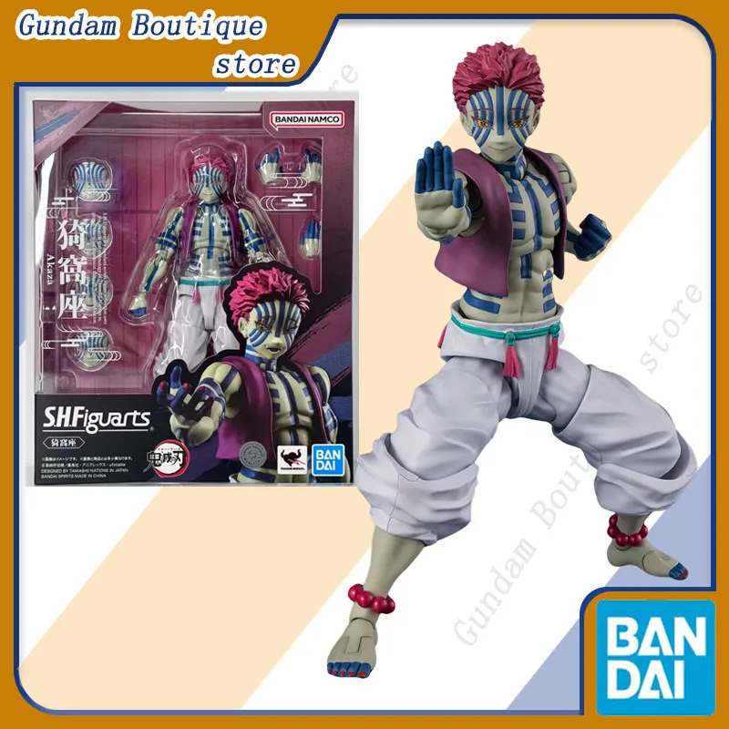 

Bandai натуральная SHF Akaza Demon Slayer Kimetsu no Yaiba аниме фигурка Коллекционная подвижная модель игрушки орнамент подарок для детей