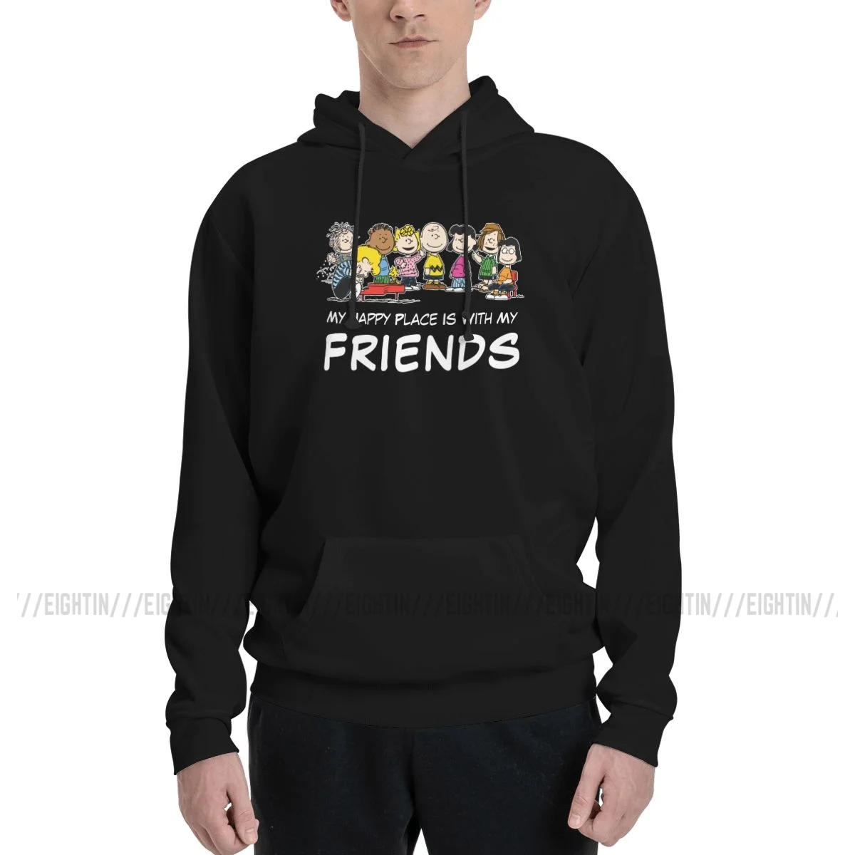 

Hoodies Couple Thin Fleece Sweatshirt Man Snoopy Peanuts The Gang Around The Piano Hooded Sweatshirts Birthday Gift Hooded Tops