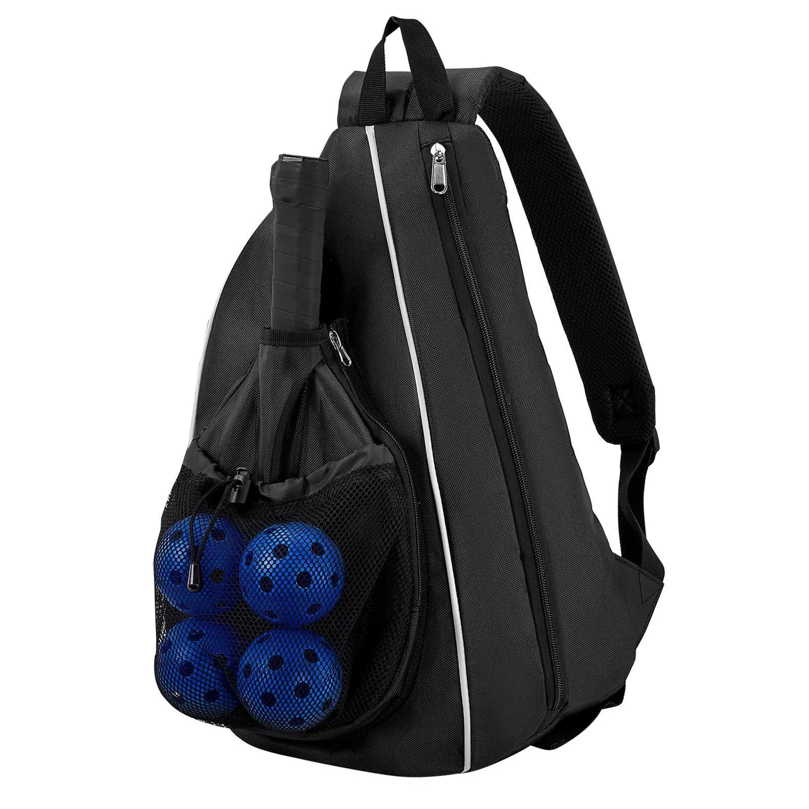 Pickleball Ball Bag with Adjustable Straps Large Capacity Paddle Bag for Women Men Sports and Travel