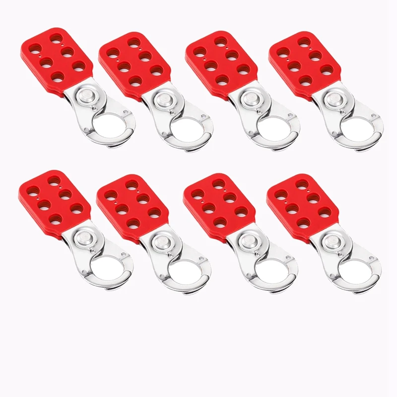PORK-8 Pack Lock Out Tag Out Hasp,Tamper-Proof Lockout Padlock Hasp, 1 Inch Jaw Diameter Lockout Hasp With 6 Holes Interlock