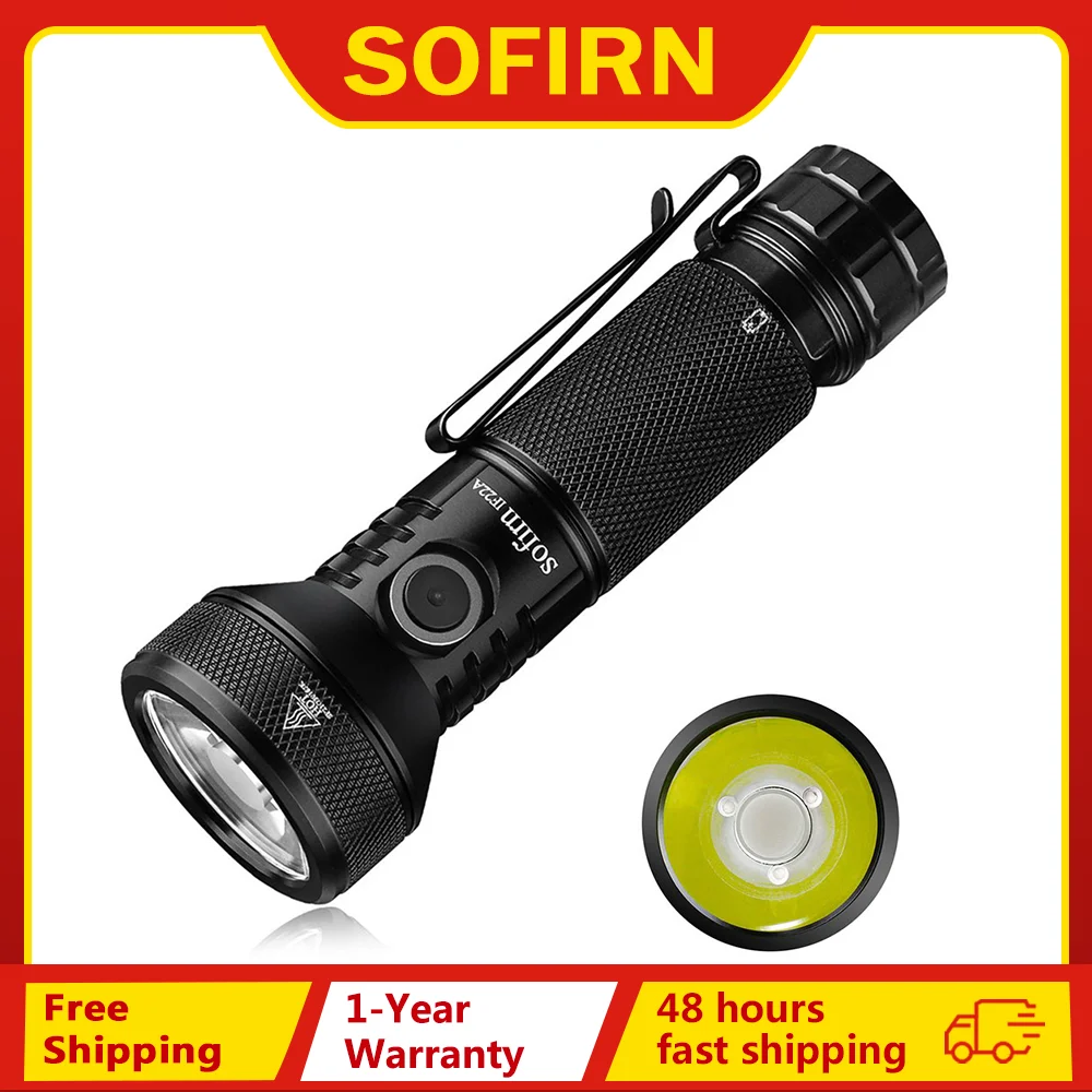 Sofirn IF22A 2100lm 손전등 21700 강력한 빛 SFT40 LED 629M 장거리 USB C 충전식 충전 토치