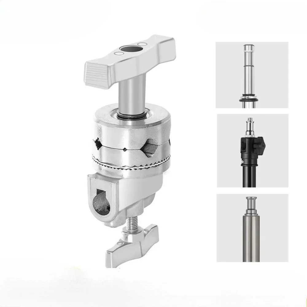 Heavy Duty Grip Head 1.6cm 16mm C Stand Mounting Adapter Metal Holder Photography for Light Stand Extension Boom Arm Reflector